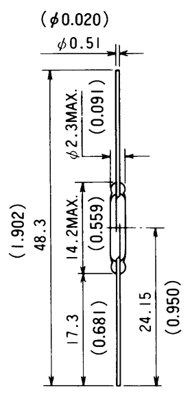 干簧管（磁性開關/磁簧開關）HYR-1559尺寸規(guī)格
