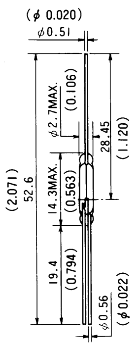 干簧管（磁性開關(guān)/磁簧開關(guān)）HYR-1555尺寸規(guī)格