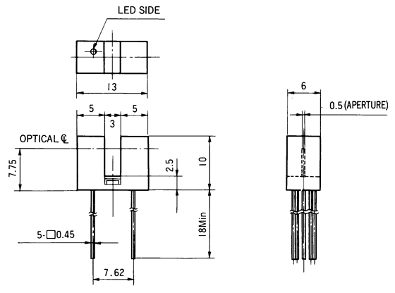 光電傳感器（光學傳感器）OJ-1001尺寸規(guī)格