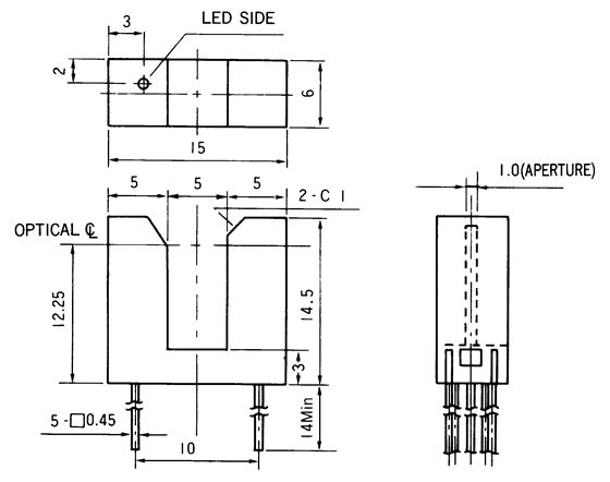 光電傳感器（光學傳感器）OJ-1301尺寸規(guī)格