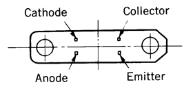 光電傳感器（光學傳感器）OJ-1402針腳圖（仰視）