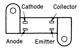 光電傳感器（光學傳感器）OJ-2206針腳圖（仰視）