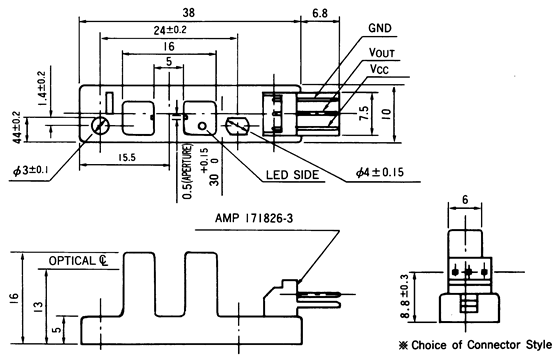 光電傳感器（光學(xué)傳感器）OJ-3502尺寸規(guī)格