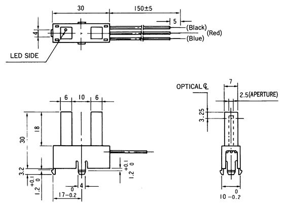 光電傳感器（光學傳感器）OJ-5402尺寸規(guī)格