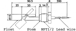 塑料液位開關（水位開關/液位傳感器）MFS10-N1-1尺寸規(guī)格