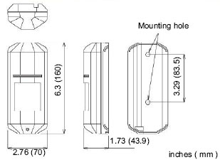 紅外線檢測(cè)器（防盜報(bào)警器/紅外線報(bào)警器）XC-1XT尺寸規(guī)格