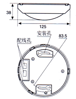 紅外線檢測器（防盜報警器/紅外線報警器）HP-U-15C尺寸規(guī)格